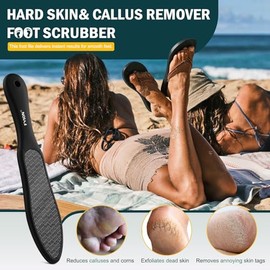 FVION FVION Double-Sided Nano Glass Foot File for Callus Remover - Highly Effective Hard and Dead Skin Remover for Cracked Heels and Dry Skin (Black)