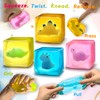 Ice Cube Stress Ball, 4PCS Dinosaur Squishy Squeeze Toys for