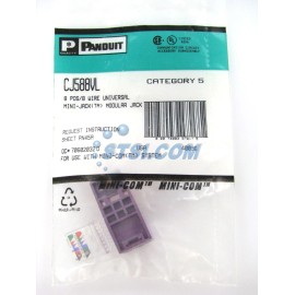 Panduit CJ588VL Cat5/Cat5e Mini-Com Jack Module, Violet/Purple ~STSI