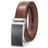 WHIPPY Men's Automatic Leather Ratchet Belt without Holes, Width 35
