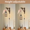 SEEBLEN Rustic Plug in Pendant Lights Set of 2,Farmhouse Wooden