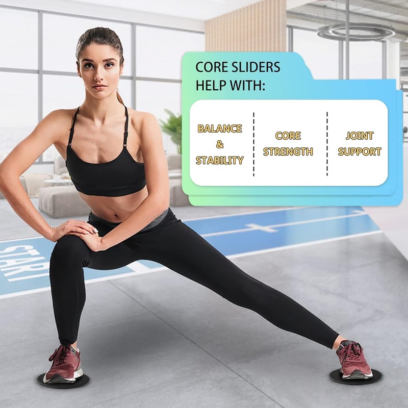 QHFlashbuy Sliding discs, pack of 2 sliders, fitness sliding discs,