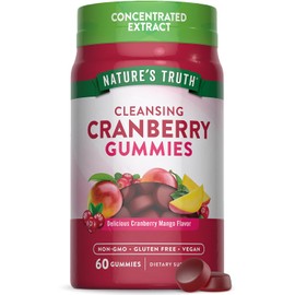 Gomitas de arándano | 60 unidades | Suplemento vegano, sin OMG y sin gluten | Apoya la salud del tracto urinario | Sabor de mango de arándano | por Natures Truth