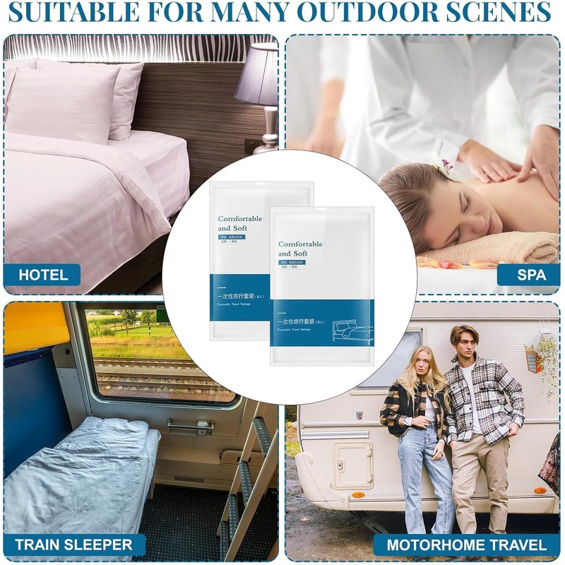 Disposable Sheet Set, 4-PC Thick Large Travel Bed Set (2)