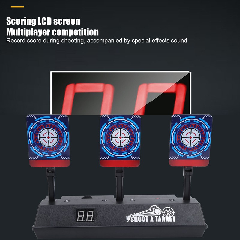 Electronic Shooting Target Auto Reset Scoring Target Sound Light Outdoor