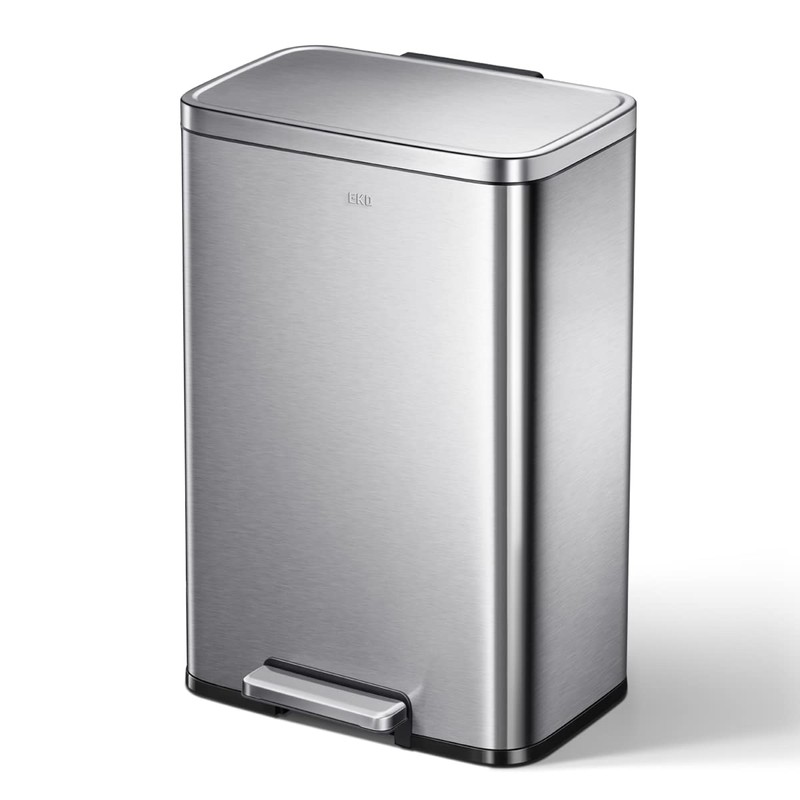 EKO Madison Brushed Stainless 50 Liter/13.2 Gallon Step Trash Can