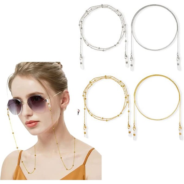 Taicols 4-piece eyewear chain, men's and women's eyewear chain, beaded