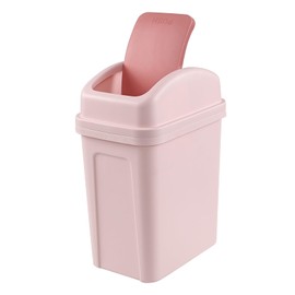 Minekkyes 1.8 Gallons/7 L Trash Can with Swing-Top Lid, Pink