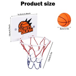4 Pcs Mini Basketball Set, Mini Basketball Hoop for Door, Includes Indoor Basketball Hoop Sucker Small Basketball and Pump Mini Basketball Hoop for Kids Desktop Bathroom Game Favors