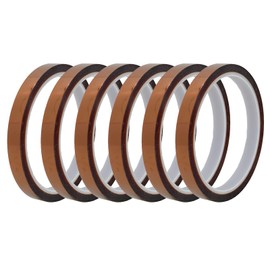 HATUSOKU Polyimide Tape, Long 99.8 ft (33 m), Heat Resistant, Insulation Tape, Masking Electronic Substrates, Soldering Curing (6 Pieces, 0.4 inches (10 mm)