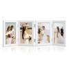 DUENPY 4 Folding 4x6 Picture Frame Horizontal Engineered Wood Accordion