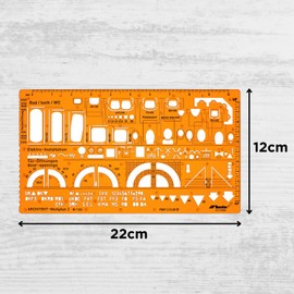 Leniar Technical Drawing Template 1:50 Sanitary - Sanitary Stencil for Engineer Architect - Furniture Drawing Stencil Interior Design