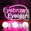 Eyebrows Eyelash Neon Sign, Pink and White Letter Neon Lights