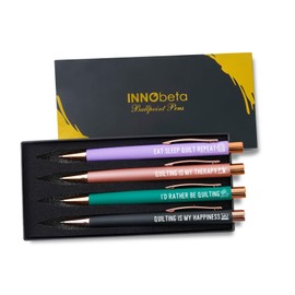 InnoBeta Quilting Gifts Ballpoint Pen Set of 4, Gifts for Quilters on Birthday and Christmas