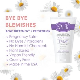 Belli Skincare Acne Control Spot Treatment - Skin Care Treatment - Acne Treatment - Vegan Face Wash - Pregnancy Acne Treatment - Acne Spot Treatment for Face - Face Care