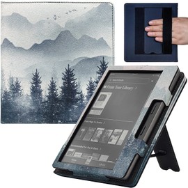 UMUBUHOMS Kindle Oasis Case with Double Hand-held & Stand for 7 Inch Kindle Oasis (10th Generation,2019 and 9th Generation,2017) Auto Sleep & Wake/Magnetic Closure (Forest Mountains)