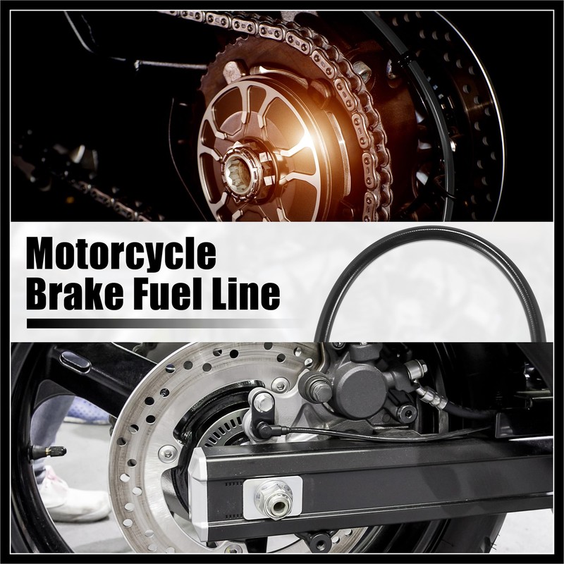 Hihaha 170cm 66.93" Motorcycle Braided Brake Clutch Oil Hoses Pipe