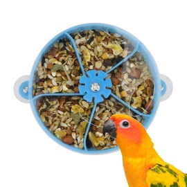 Hypeety Parrot Foraging Feeder Wheel Gnawed Toy Food Box Bird Food Basket Creative Foraging System for Parrot Conure Cockatoo Training Feeder Toy