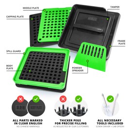 ALL-IN Capsule Filling Machine for Size 0 - Make Your Own Capsules Now Easier and Faster - Use with Empty Gelatin or Vegetarian Caps - Clear Illustrated Instructions with Video