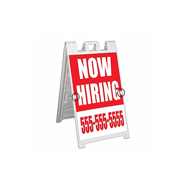 Now Hiring (24" X 36") Standard A-Frame Signicade, Includes Decal