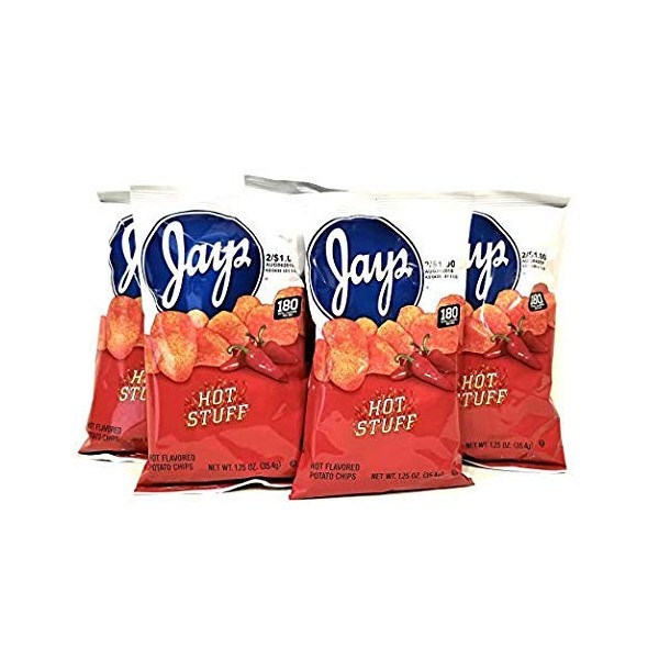 Jay's Hot Stuff 10 Pack 1.25 oz Hot Flavored Potato Chips