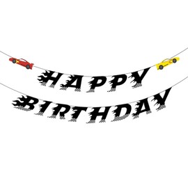 DIADARL Race Car Happy Birthday Banner Race Car Happy Birthday Banner Party Racing Themed Party Racing Party Sign for Birthday Party Supplies Photo Props Baby Shower Wall Decor