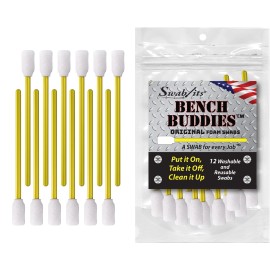 Swab-its® 12- Piece Bench Buddies Original Foam Swabs - A Swab for Every Job: