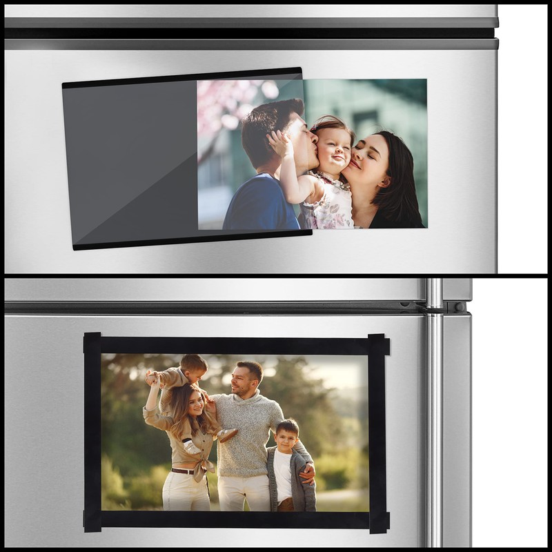 BELLE VOUS Black Magnetic Picture Frame Fridge Magnets (Pack of