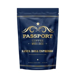 Passport Coffee Santa Rosa Espresso – Light roast espresso blend from Ethiopia & Brazil. Flavor notes of delicate floral & sweet cocoa-caramel. Premium whole bean coffee, 12oz Bag