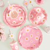 EASY JOY 80 Pcs Party Tableware Set Flower Party Plates