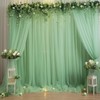 20x10 Green Tulle Backdrop Curtains for Parties, Sheer Backdrop Curtain