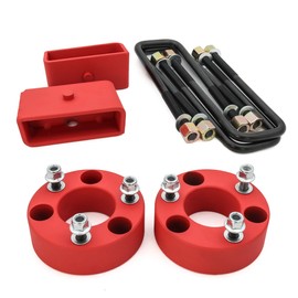 3" Front & 2" Rear Lift Kits for 2005-2022 Nissan Frontier 2WD/4WD - Grade A Coating Strut Spacer Suspension Leveling Kit for Nissan Frontier Pickup Trucks, Wrinkle Red
