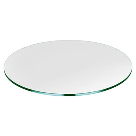 Dulles Glass 14 inch Round Glass Table Top - Tempered - 3/8" Thick Glass Surface, Safe Flat Polished, Multipurpose for Dining Table, Patio, Coffee and End Table