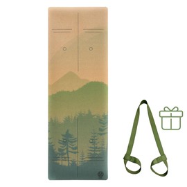 Satori Concept Cork Yoga Mat with Natural Rubber Base, Extra Size, Thickness and Support, Excellent Cushion & Grip, Non-Slip, Non-Toxic, Sweat-Resistant, Sustainable, Eco-friendly Exercise Mat (Mountain, Standard 72 x 26 x 4mm)