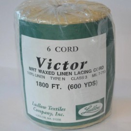 Victor Waxed LINEN CORD lacing cord Victor 6 ply rug braiding weave twine thread 600yd