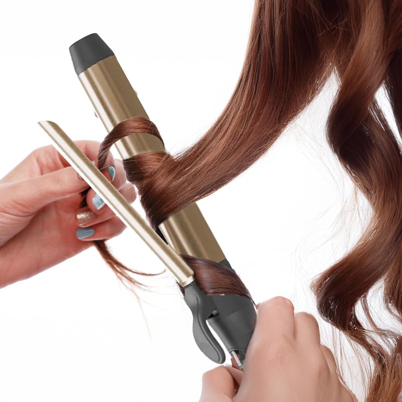 1.25” Extra Long Curling Wand - Grey Gold