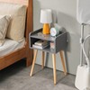 IBUYKE Nightstand, Mid-Century Modern Bedside Table with Solid Wood Legs,