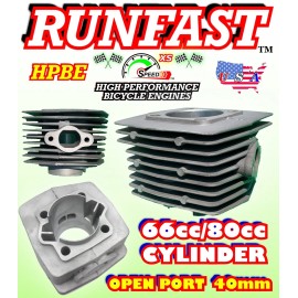 RUNFAST 66cc/80cc High Performance Total Cylinder Kit (47mm) For 2-stroke Kit Low Hole