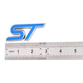Pack of 2 3D Metal ST Stickers Car Head Emblem Badge Chrome Sticker for Most Car Models (Blue)