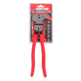 Dekton 7 In 1 Fencing Pliers - Tough striking face| Staple removing hook pincer| Clamp and Pincer on top jaw| Wire grips| 2 shear type wire cutters| Ideal for Fencing, Electrical Work, General Repairs