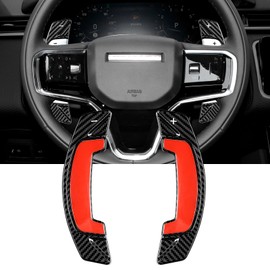 Real Carbon Fiber Steering Shift Paddles Interior Trim Accessories Compatible with Land Rover,Paddle Shifter Extension fits for Jaguar Accessories 2023 2024,Black