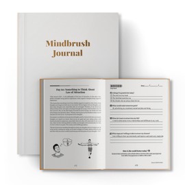 Mindbrush Journal: Daily Gratitude Journal for Women & Men; Undated Life Planner for Self-love, Self-care, Mindfulness & Reflection; Stress & Anxiety Relief; Guided Prompts Journal Book, Habit Tracker