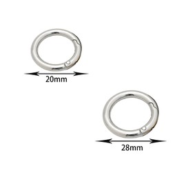 Mcoser 30Pcs 28mm Spring O Ring Zinc Alloy Split Rings Round Carabiner Snap Clip Spring Keyring Buckle for Bag Purse Handbag Craft Jewelry Making (Silver)