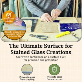 Glassco Homasote Board for Stained Glass Work Surface | Approx 12 x 12 Heat Resistant Cutting Board | Cutting Mat Stained Glass Supplies and tools for Table and Countertop Protection 4 Pack