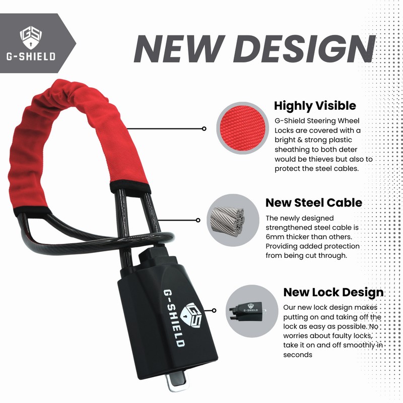 G-Shield Anti-theft Car Steering Wheel Lock for Cars Vans and