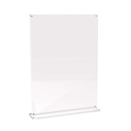MAUL Espositore da tavolo A4 MAULvision, moderno in acrilico in pratico formato A4, forma a T stabile, in acrilico per immagini, menù, segnaposto, trasparente