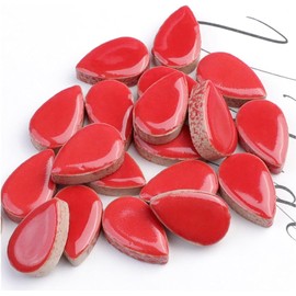 500g Raindrop Ceramic Mosaic Tiles for DIY Craft Home Decoration DIY Mosaic Tile Kits for Craft Plates Flower Pots Vases Cups Mosaic Making Accessories Art Projects (Red)