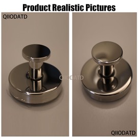 QIIODATD Suction Cup Hooks for Shower Wall (2 Packs) Removable Towel Hooks for Bathroom Kitchen Bedroom SUS304 Stainless Steel Hooks on Glass Doors Mirrors Tile Hook Bracket