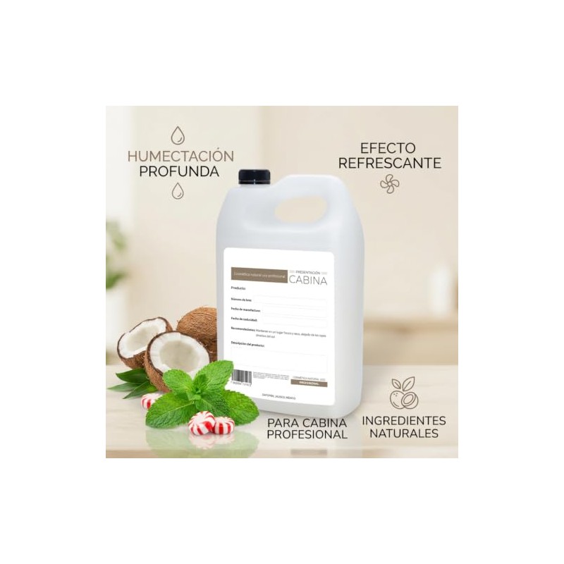 Crema Corporal Vegana Líquida Hidratante Coco y Menta 1 Galón