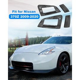 YUANTUO Side Door Handles Panel Cover Trim Accessories Fit for Nissan 370Z Carbon Fiber Style Exterior